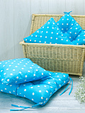Подушка декоративная на молнии Blue polka dot, горох, голубой