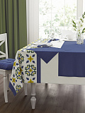 Набор кухонный (скатерть+салфетки 4 шт.) Blue pattern, без рисунка, синий