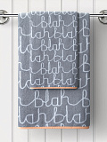 Полотенце махровое Blah-blah, надпись, серый