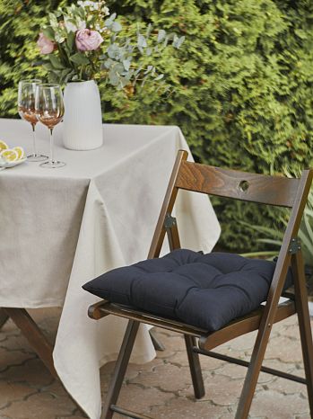 Подушка на стул Black, без рисунка, черный