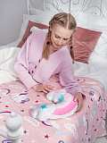 Плед Happy unicorn, единороги, розовый