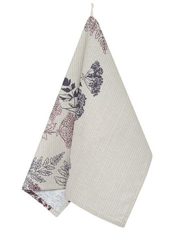 Полотенце кухонное Herbarium, цветы, серый