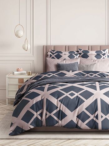 Постельное белье Agate, перкаль, геометрия, розовый