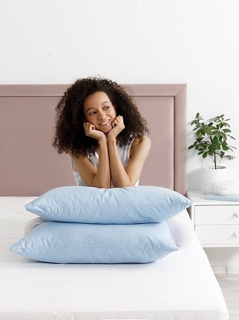 Подушка Diana, холлофайбер, без рисунка, голубой