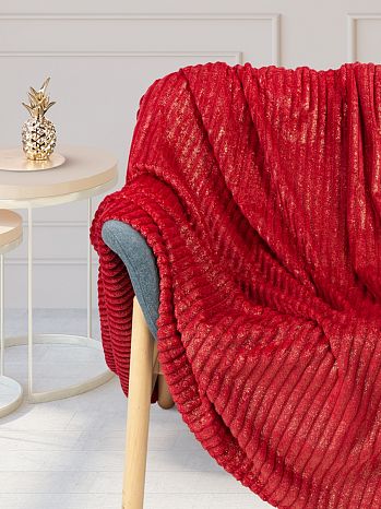 Плед Ruby, полосы, красный