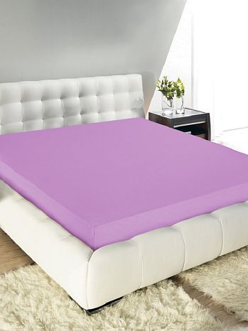 Простыня на резинке Violet, ткань трикотажная, без рисунка, фиолетовый