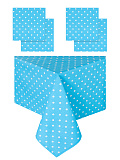 Набор кухонный (скатерть+салфетки 4 шт.) Blue polka dot, горох, голубой