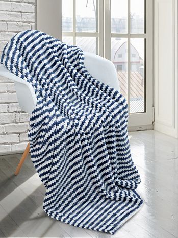 Плед Zigzag, геометрия, синий