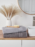 Набор полотенец махровых Graphite duo collection, без рисунка, серый
