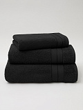 Набор полотенец махровых Black, без рисунка, черный