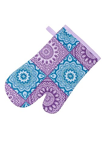 Варежка-прихватка India, орнамент, фиолетовый