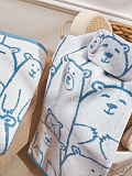 Полотенце махровое Plush, медведь, голубой
