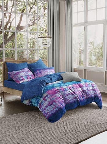 Постельное белье Northern lights, поплин, полосы, синий