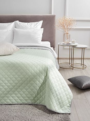 Покрывало Foliage, без рисунка, зеленый