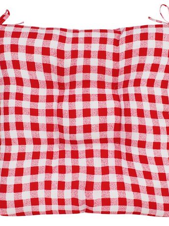 Подушка на стул Red check, клетка, красный