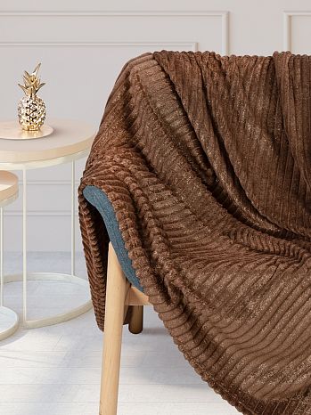 Плед Chocolate, полосы, коричневый