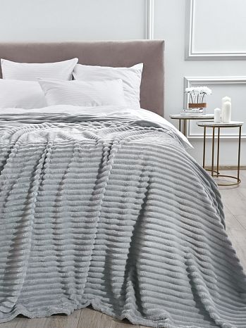 Плед Moonstone, полосы, серый