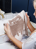 Полотенце махровое Cat love beige, кошка, бежевый