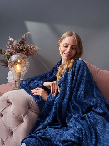 Плед Asterism, звезды, синий