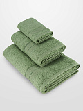 Набор полотенец махровых Green check, без рисунка, зеленый
