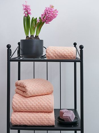 Полотенце махровое Peach, керби, персиковый