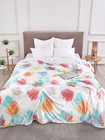 Плед Aquarelle, листья, мультиколор