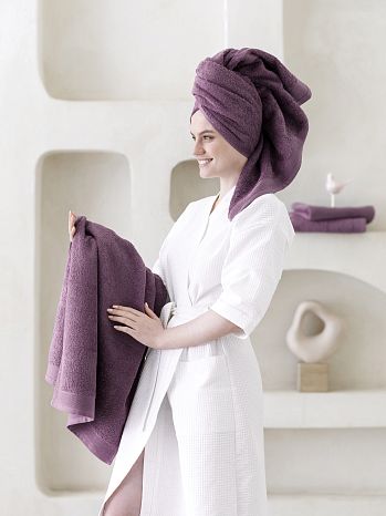 Полотенце махровое Burgundy, без рисунка, винный