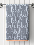 Полотенце махровое Blah-blah, надпись, серый