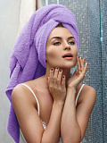 Полотенце махровое Lilac pastel, без рисунка, сиреневый