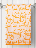 Полотенце махровое Kittens orange, кошки, оранжевый