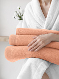 Полотенце махровое Peach, без рисунка, персиковый