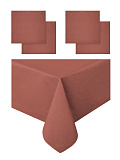Набор кухонный (скатерть+салфетки 4 шт.) Brown, без рисунка, коричневый
