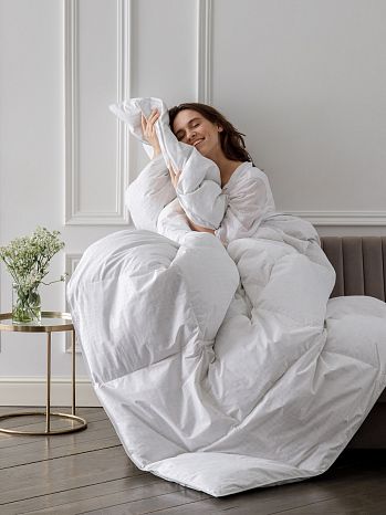 Одеяло теплое Charlotte, камушки, белый