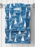 Полотенце махровое Blue sails, кораблик, голубой