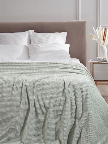 Плед Sea foam, без рисунка, зеленый