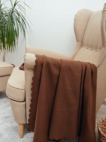 Плед Cupcake, без рисунка, коричневый