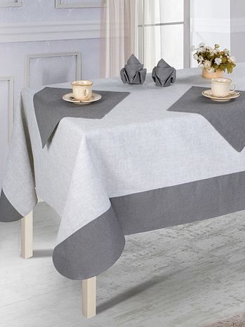 Скатерть Linen grey combi, комби, серый