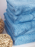 Полотенце махровое Florentine blue, без рисунка, голубой