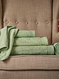 Полотенце махровое Leaf green, без рисунка, зеленый
