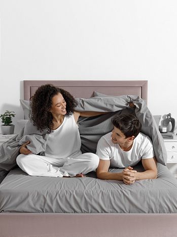 Постельное белье Lilac grey, поплин, без рисунка, серый