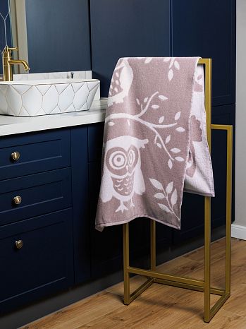 Полотенце махровое Filin beige, совы, бежевый