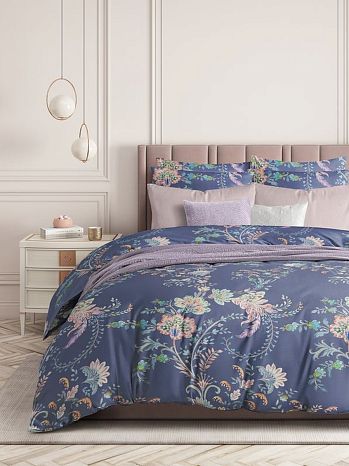 Постельное белье Bernadette, сатин, цветы, фиолетовый