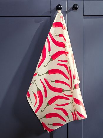 Полотенце кухонное Chilly, овощи, красный