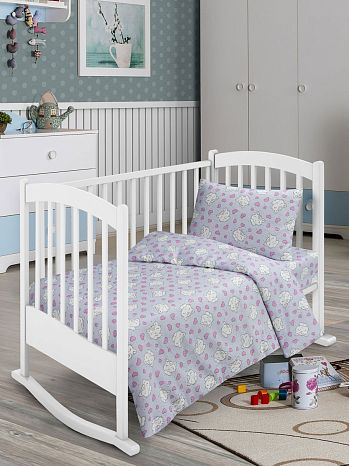 Набор наволочек на молнии Kitty, бязь, детский, фиолетовый