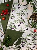 Дорожка столовая Black olives, веточки, зеленый