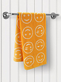 Полотенце махровое Smile, смайл, оранжевый