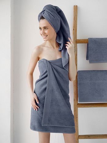 Полотенце махровое Ocean, без рисунка, серый