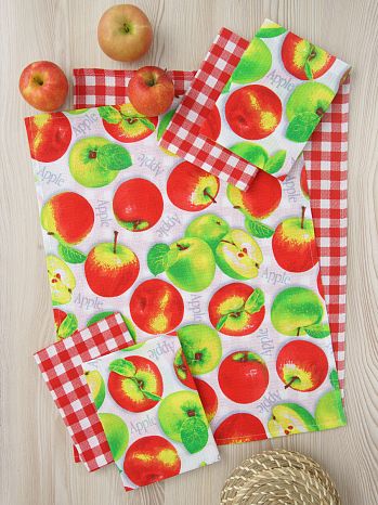 Набор полотенец кухонных Check, клетка, красный