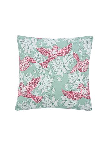 Подушка декоративная на молнии Origami, птицы, мята