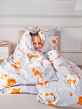 Постельное белье Corgi, бязь, корги, серый